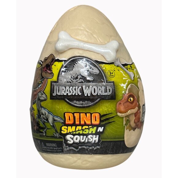 Jurassic World Dino Smash N Squish Egg Toy With Pop-Out Dino Bone & Collectible - Picture 1 of 2